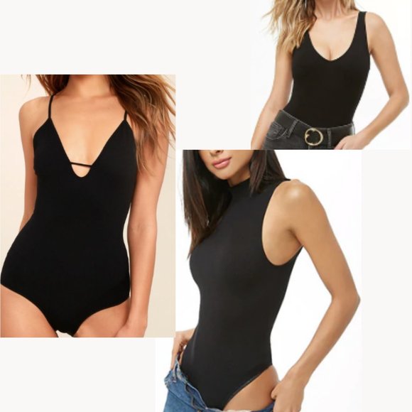 Free People Tops - Free People & Assorted 4 Black Bodysuits